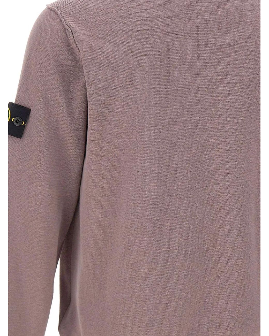 Stone Island Purple Logo Crew-Neck Sweatshirt for men
