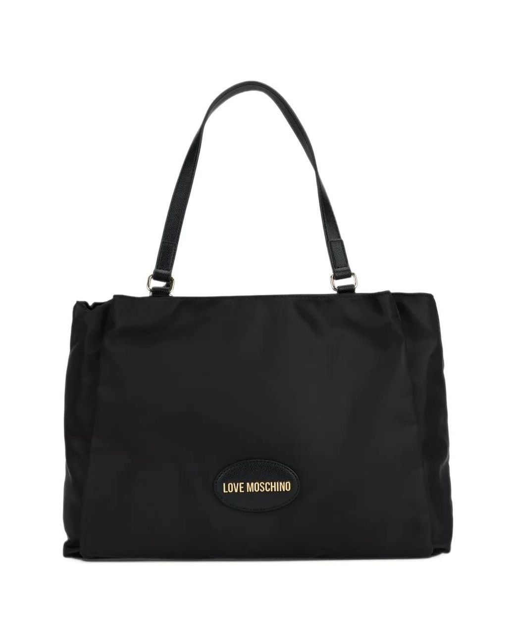 Love Moschino Black Logo-Plaque Tote Bag