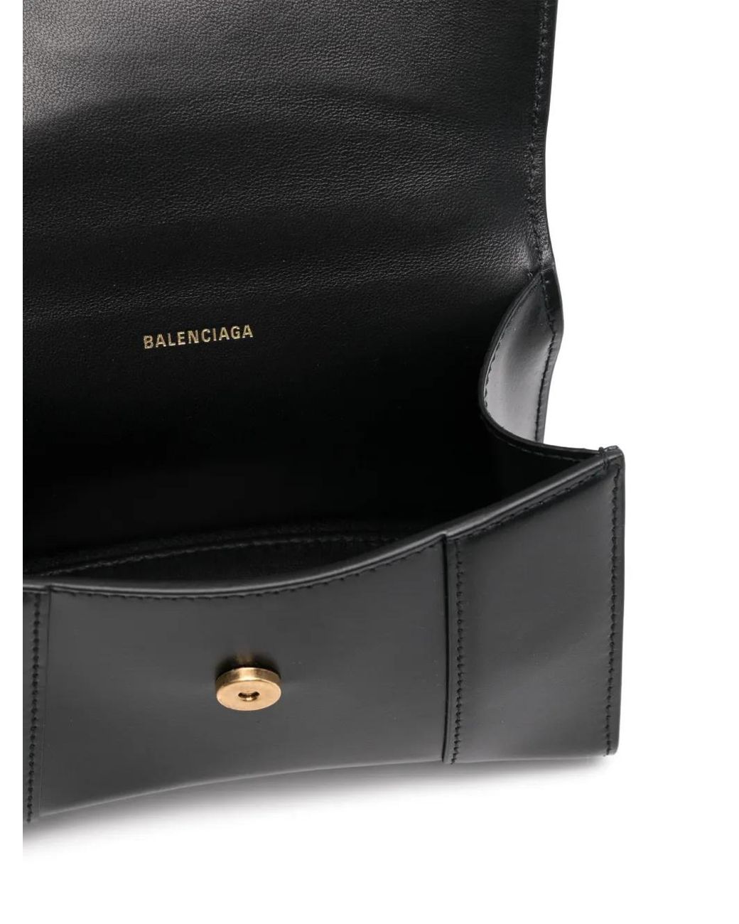 Balenciaga Black Hourglass Xs Top Handle Mini Bag