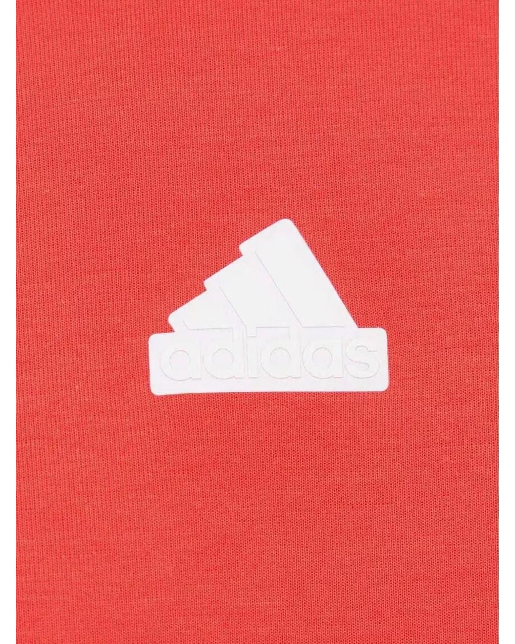 Adidas Red Logo-Detail Hoodie for men