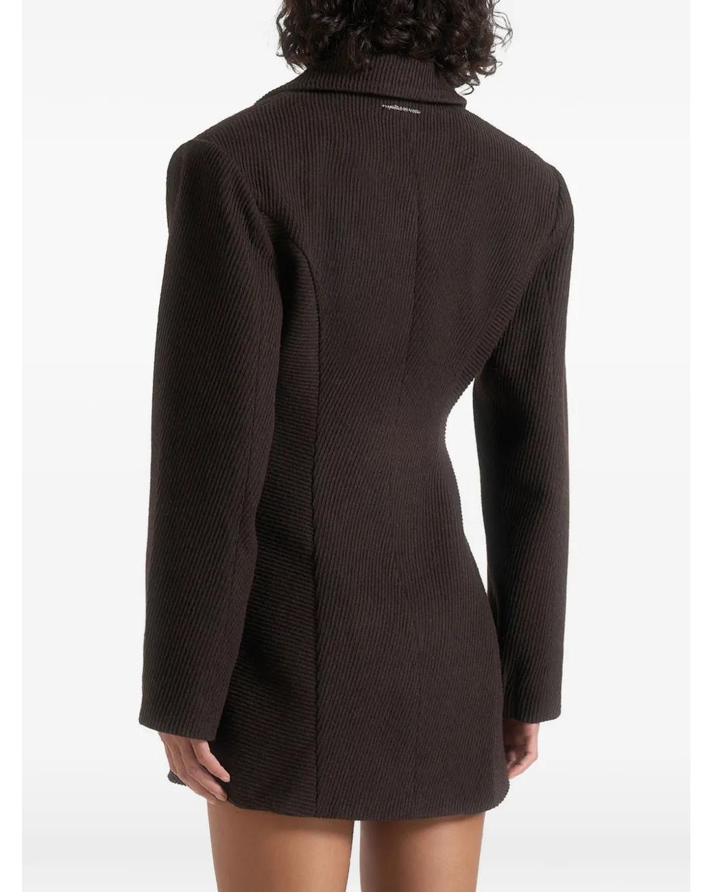 Manière De Voir Black Sylvie Asymmetric-Hem Mini Oversized Blazer Dress