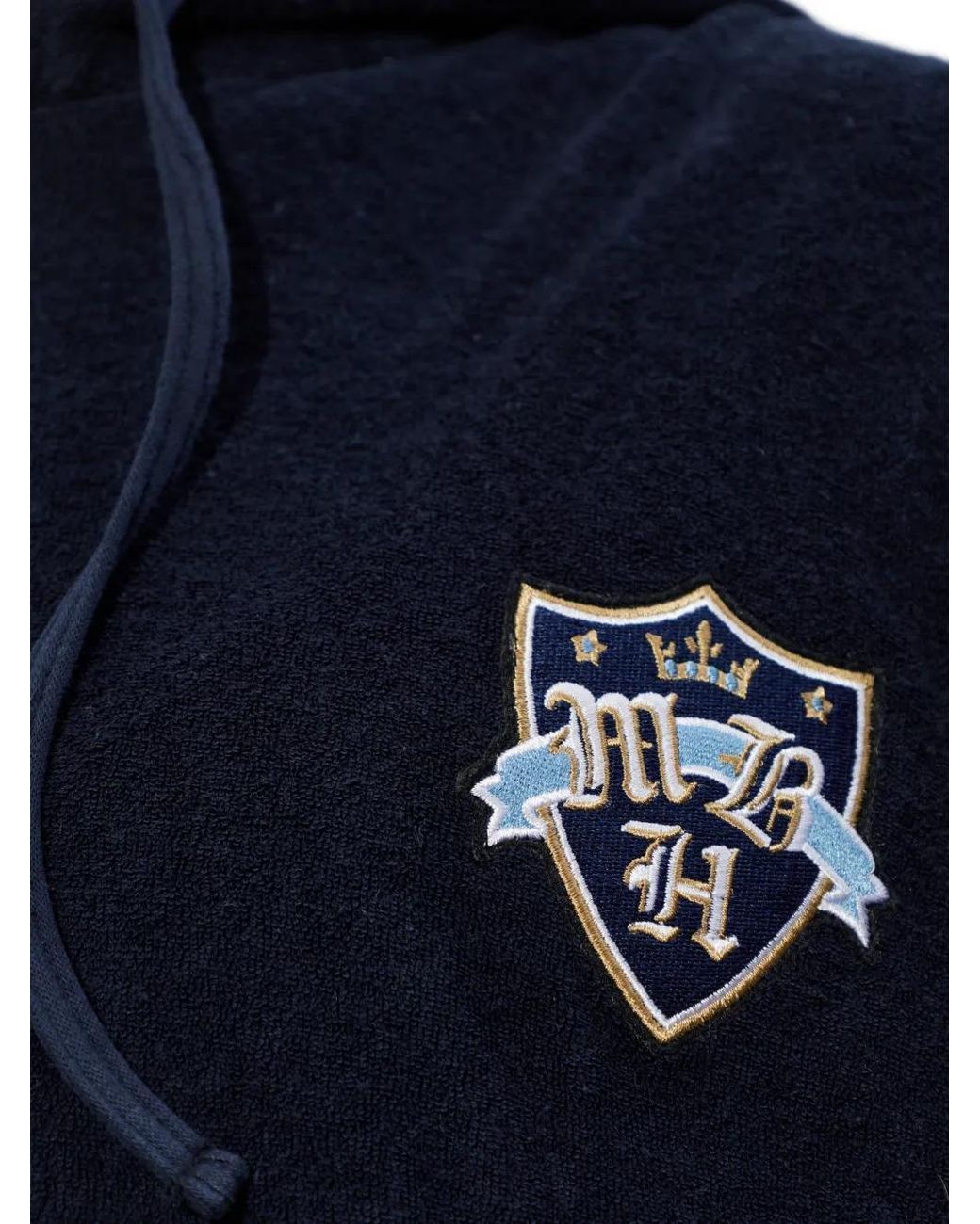 M I S B H V Blue Hoodie Zippé À Logo Brodé