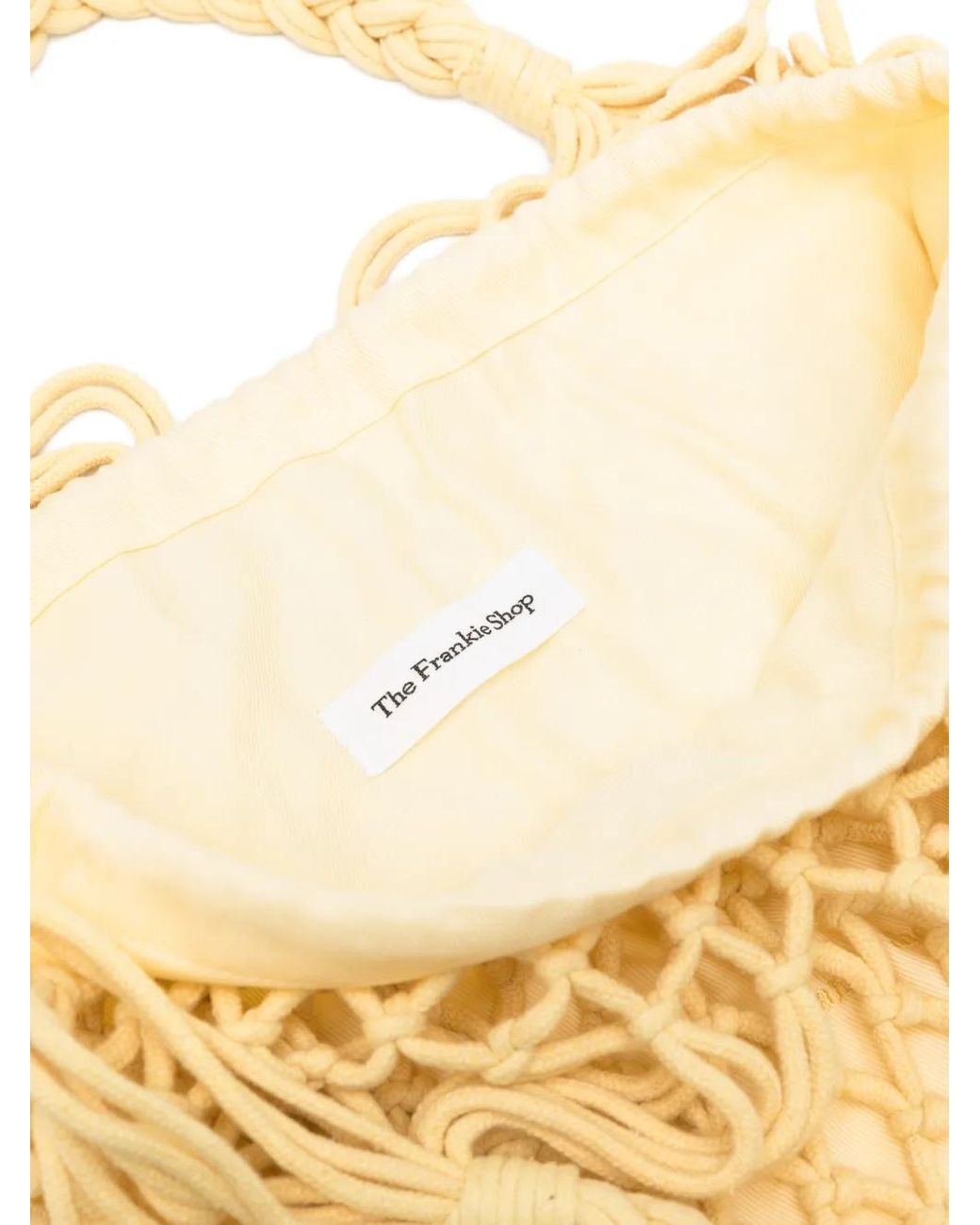 Frankie Shop Metallic Macramé Tote Bag Naia Cotton