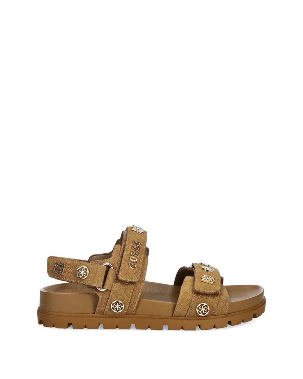 Guess Brown Florizi Embellishments-Strap Sandals