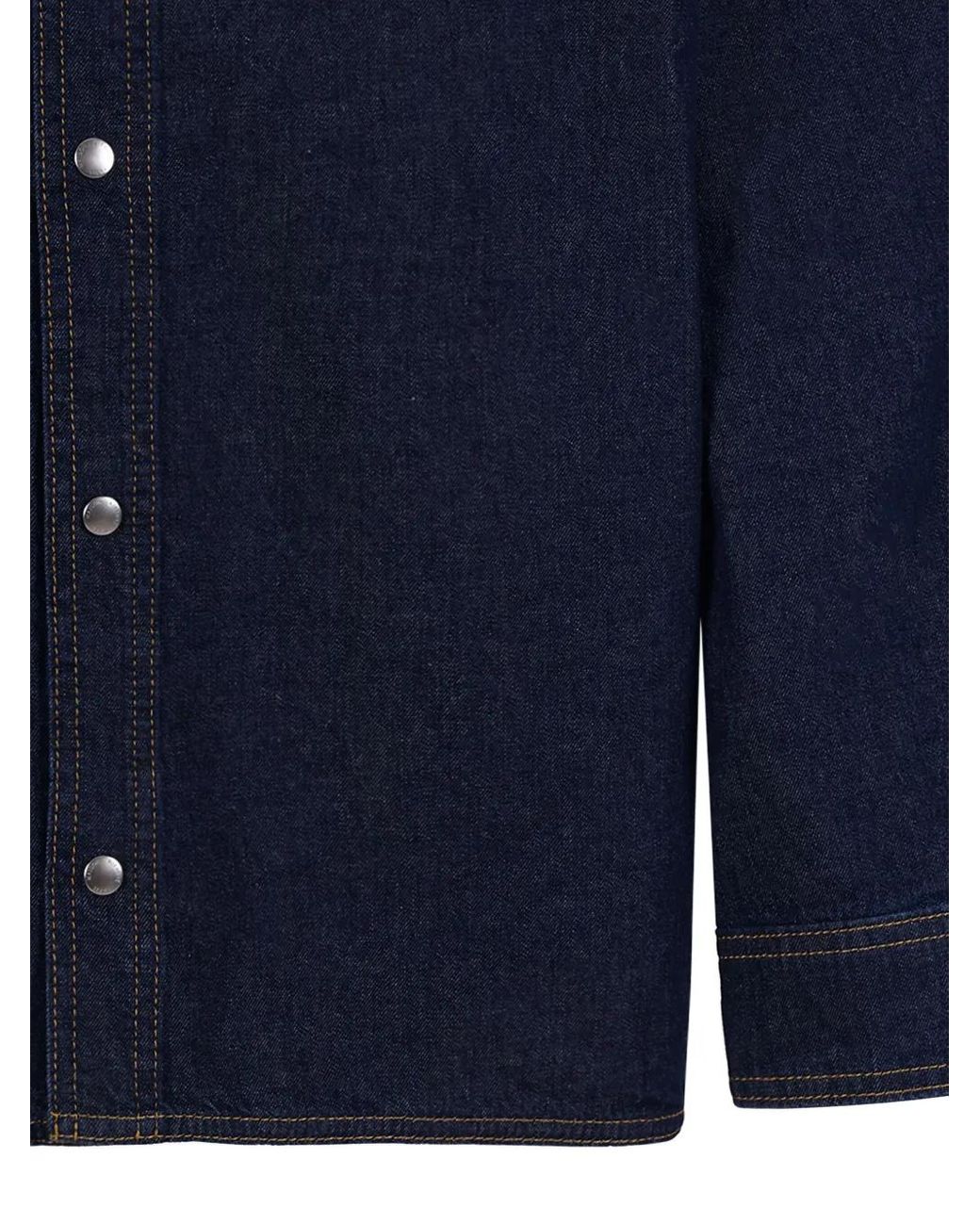 Maison Kitsuné Blue Buttoned Pocket Shirt for men