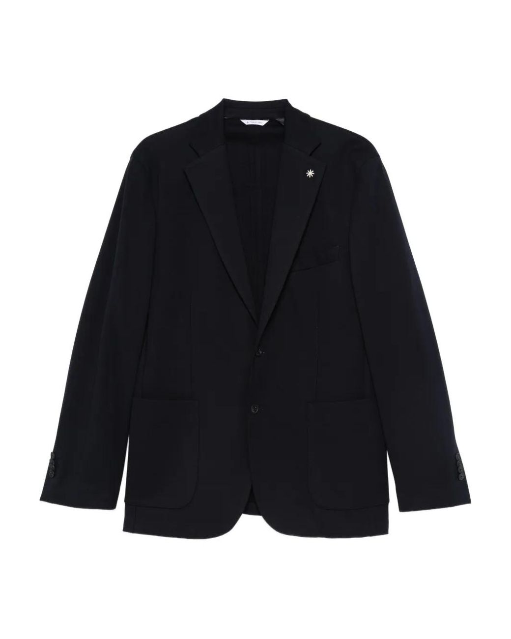 Manuel Ritz Blue Notched-Lapel Single-Breasted Blazer for men