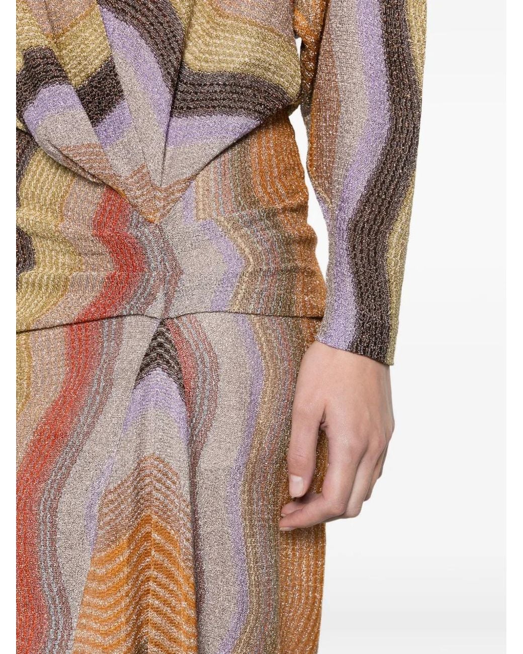 Missoni White Long Dress With Deep V-Neckline