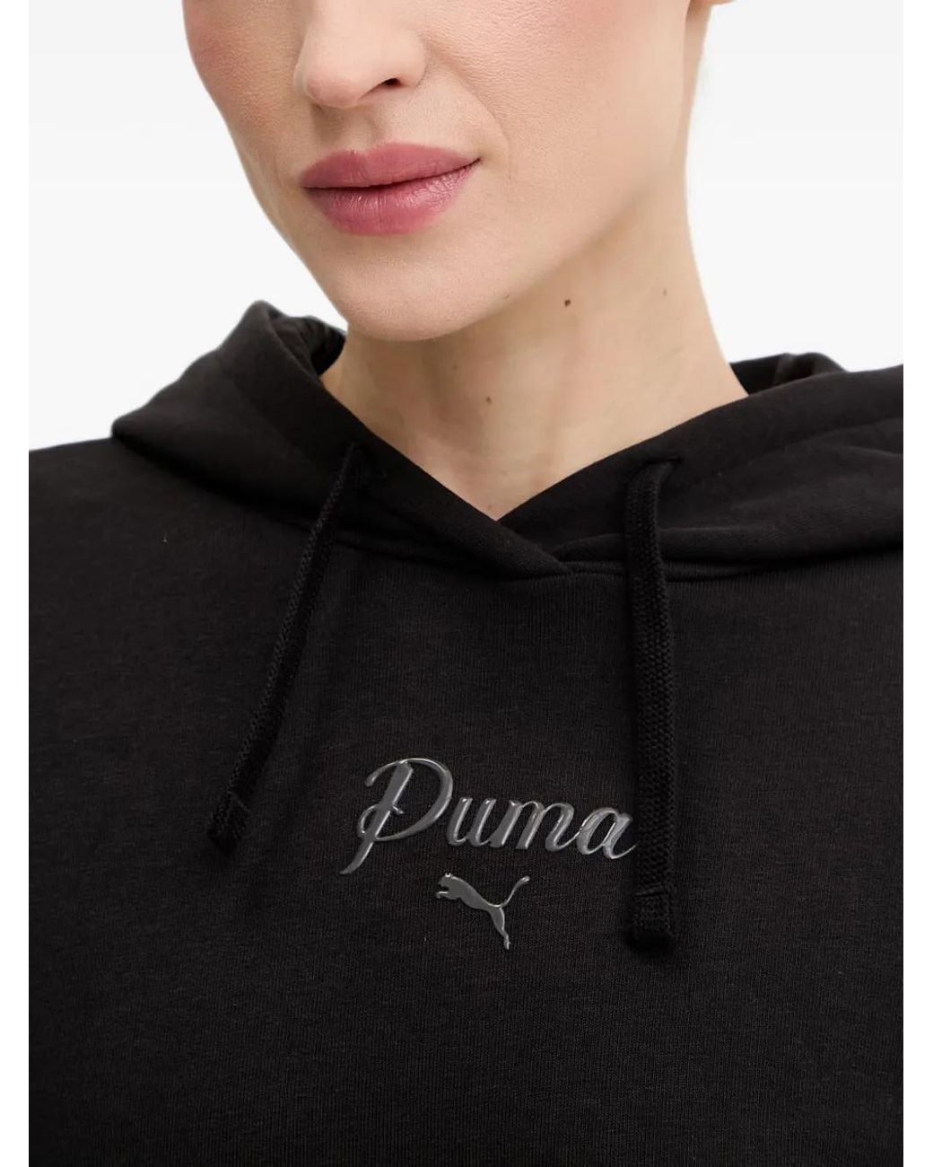 PUMA Black Hoodie Essentials Script