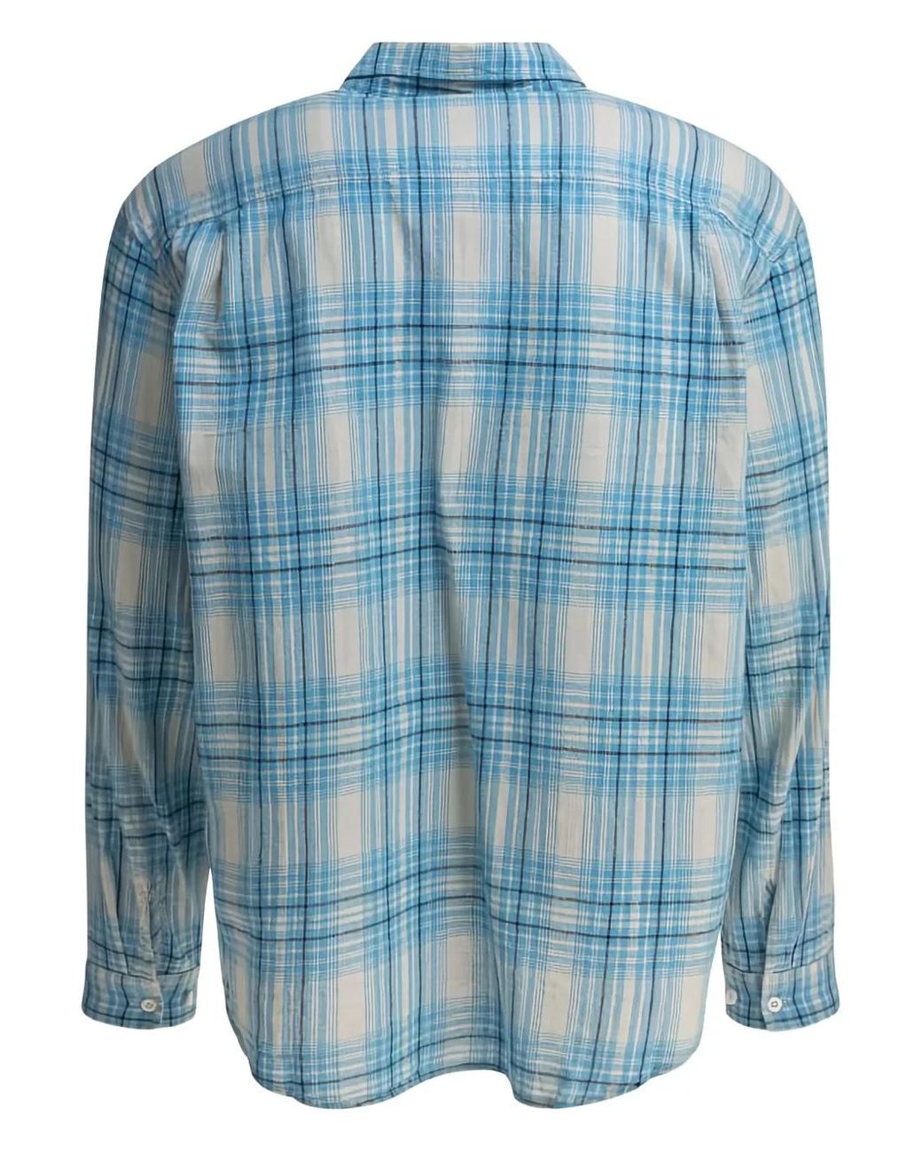 Thisisneverthat Blue Checked Embroidered Shirt for men