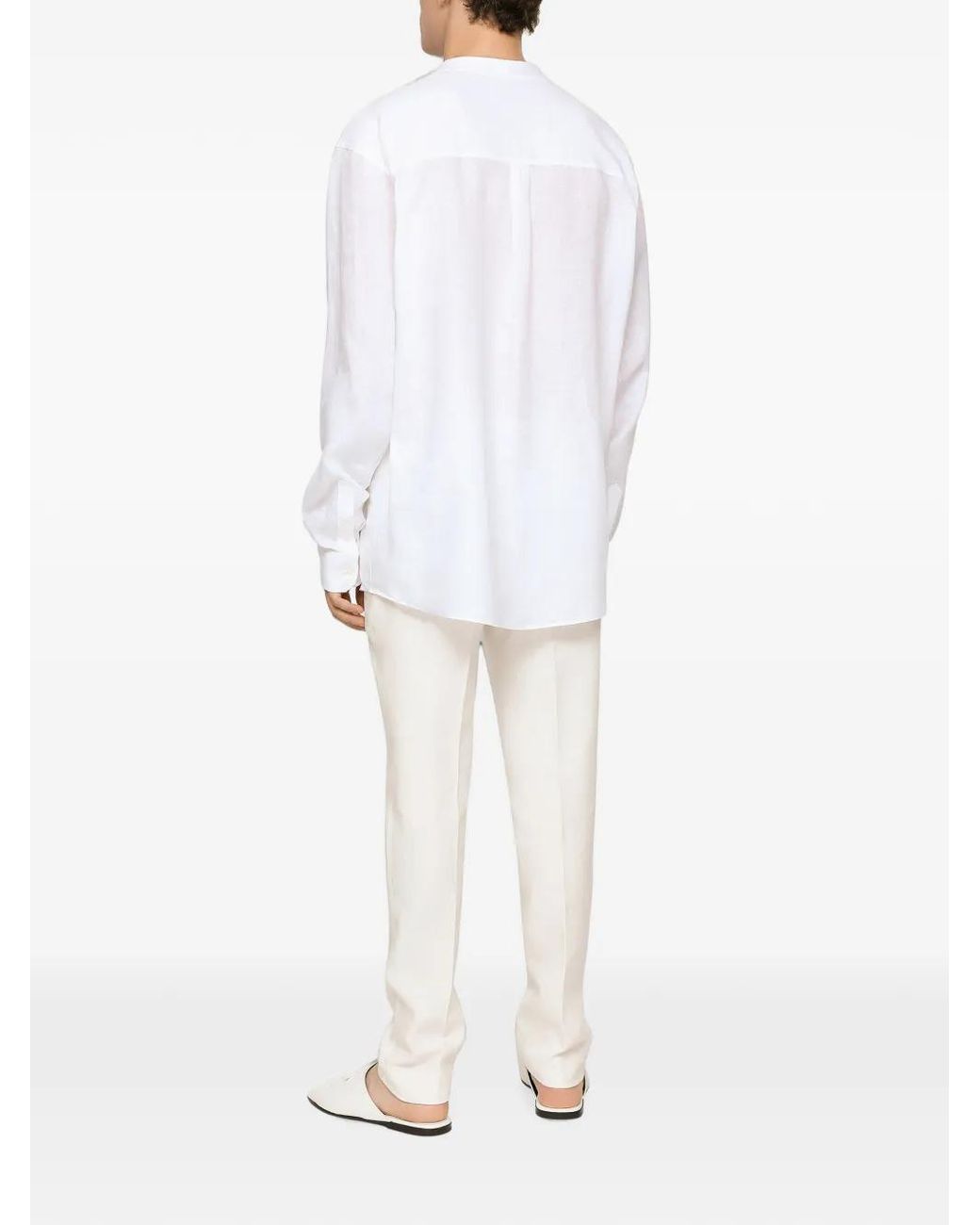 Dolce & Gabbana White Linen Trousers for men