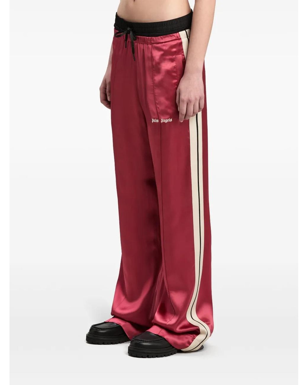 Palm Angels Red Logo Fluid Track Pants