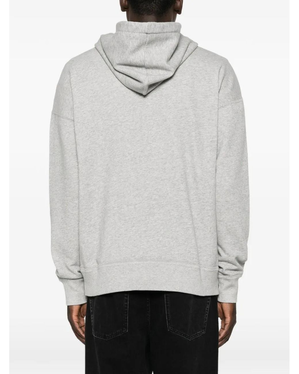 Isabel Marant Gray Miley Logo-Print Drawstring Hoodie for men