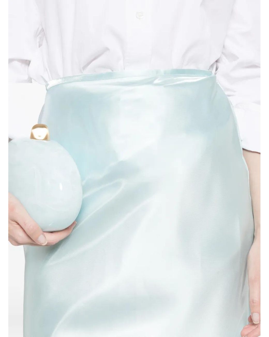 L'idée White York Pleat Skirt