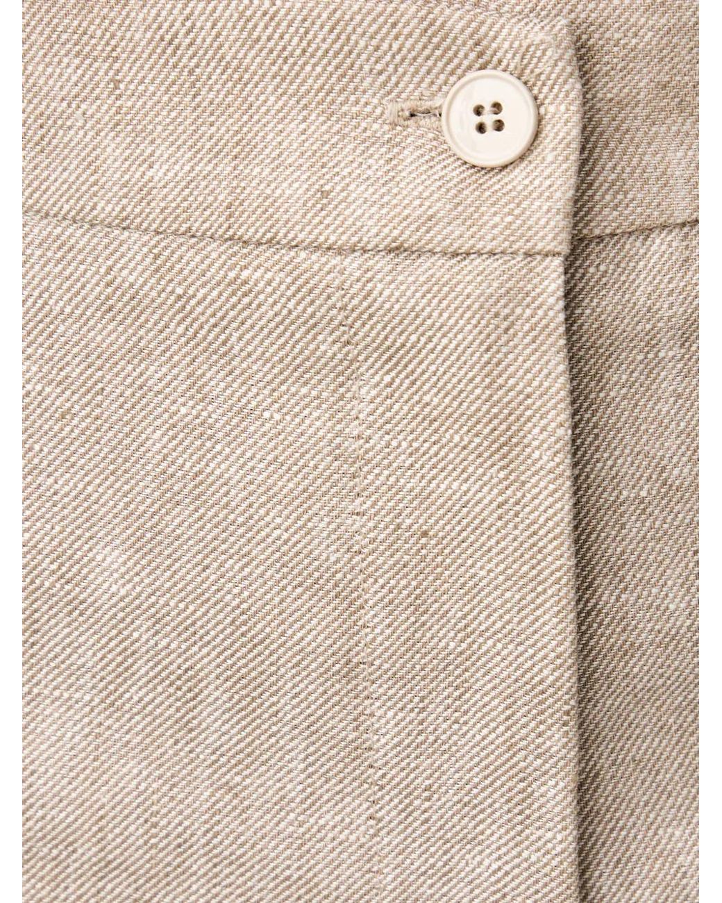 ViCOLO Natural Pressed-Crease Cropped Trousers