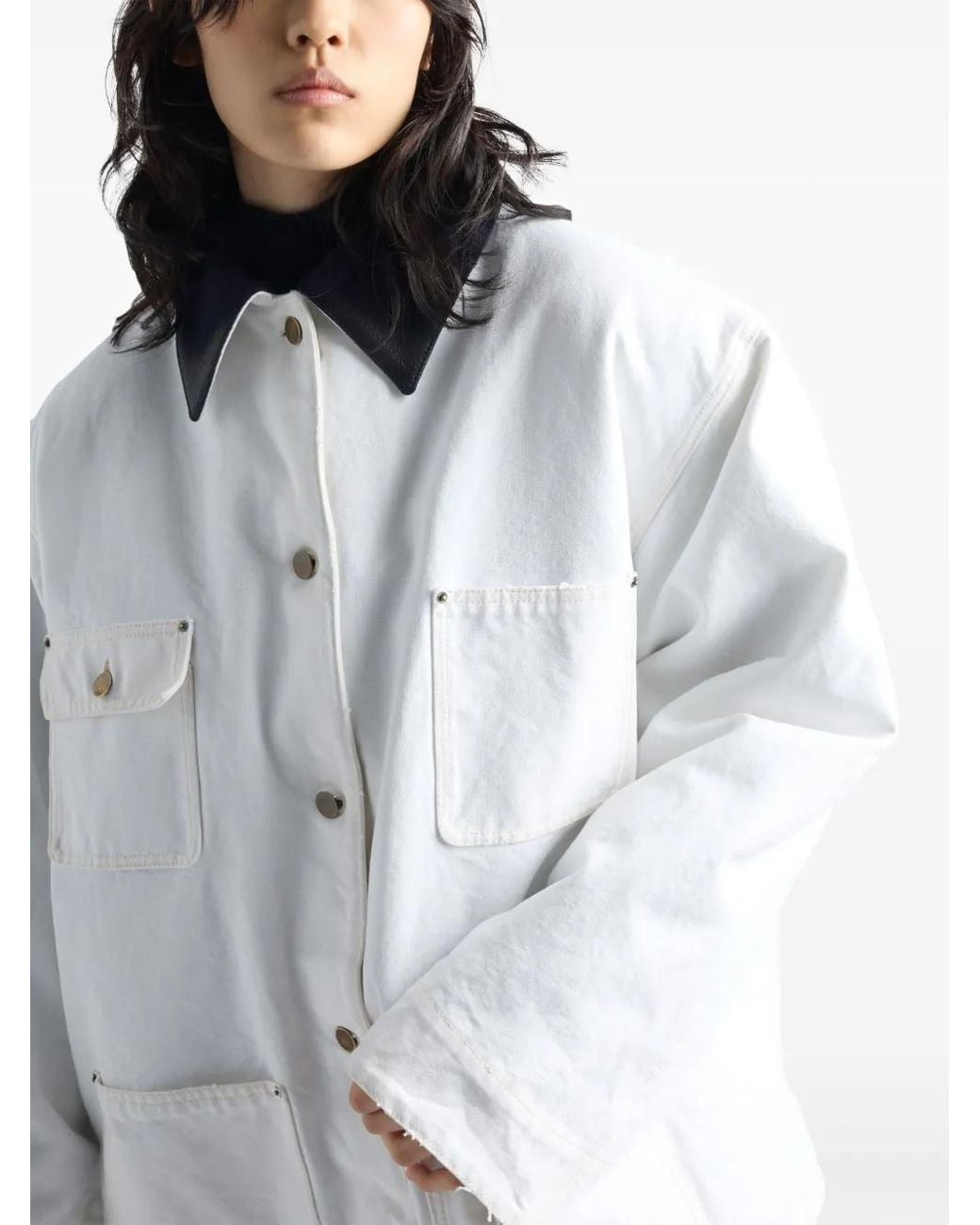Veste Technical Canvas Blouson Prada en coloris White