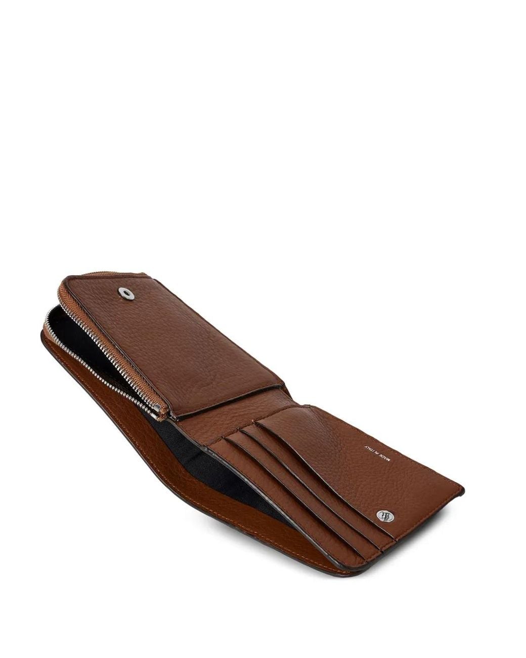 Paul Smith Brown Zip-Around Multi-Stripe Wallet for men
