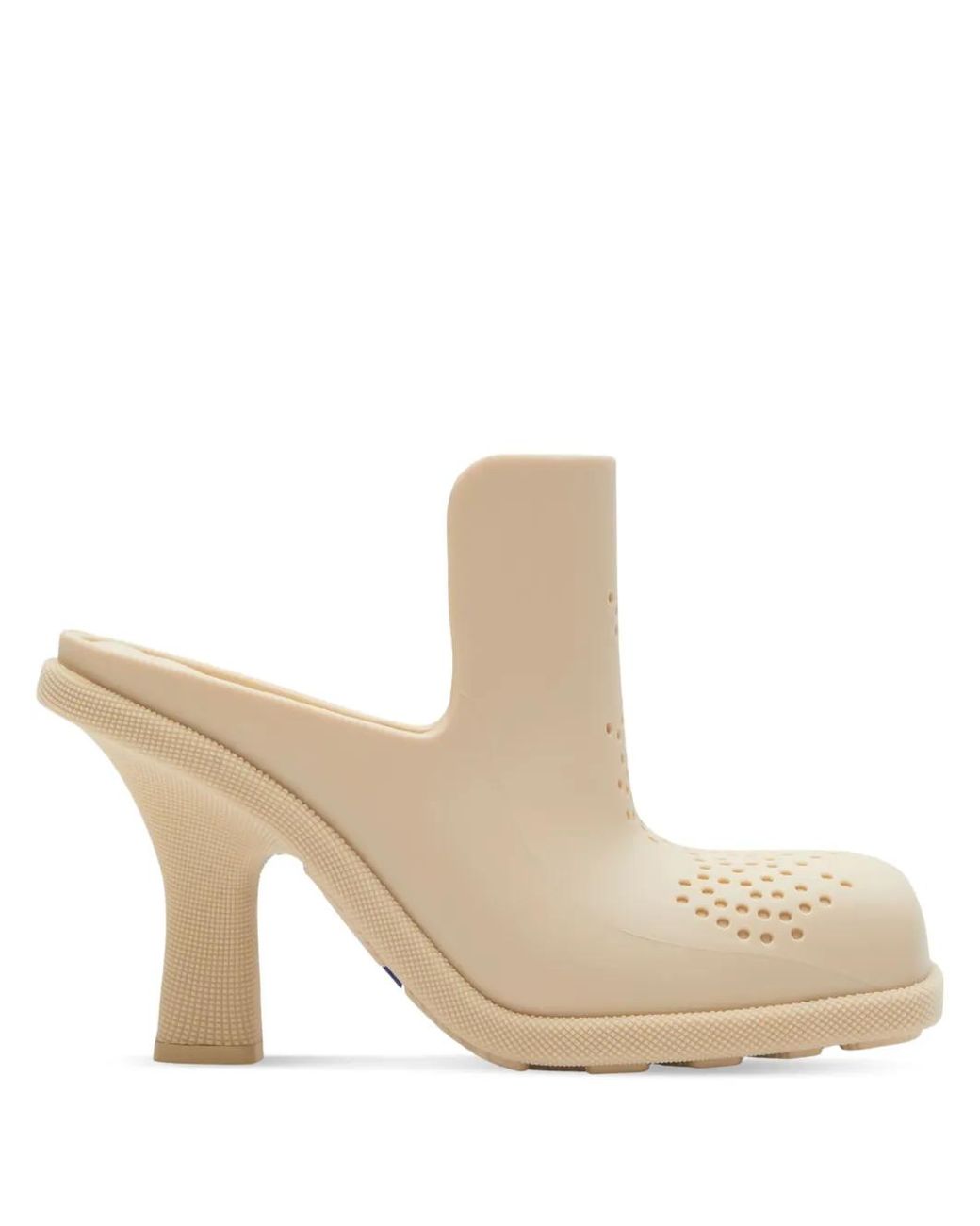 Burberry White Equestrian Knight Square-Toe Mules