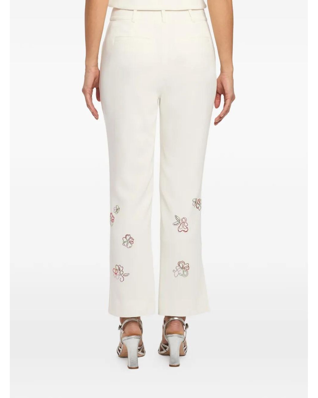 Cinq À Sept Kerry Cropped Broek Met Bloemendetail in het White