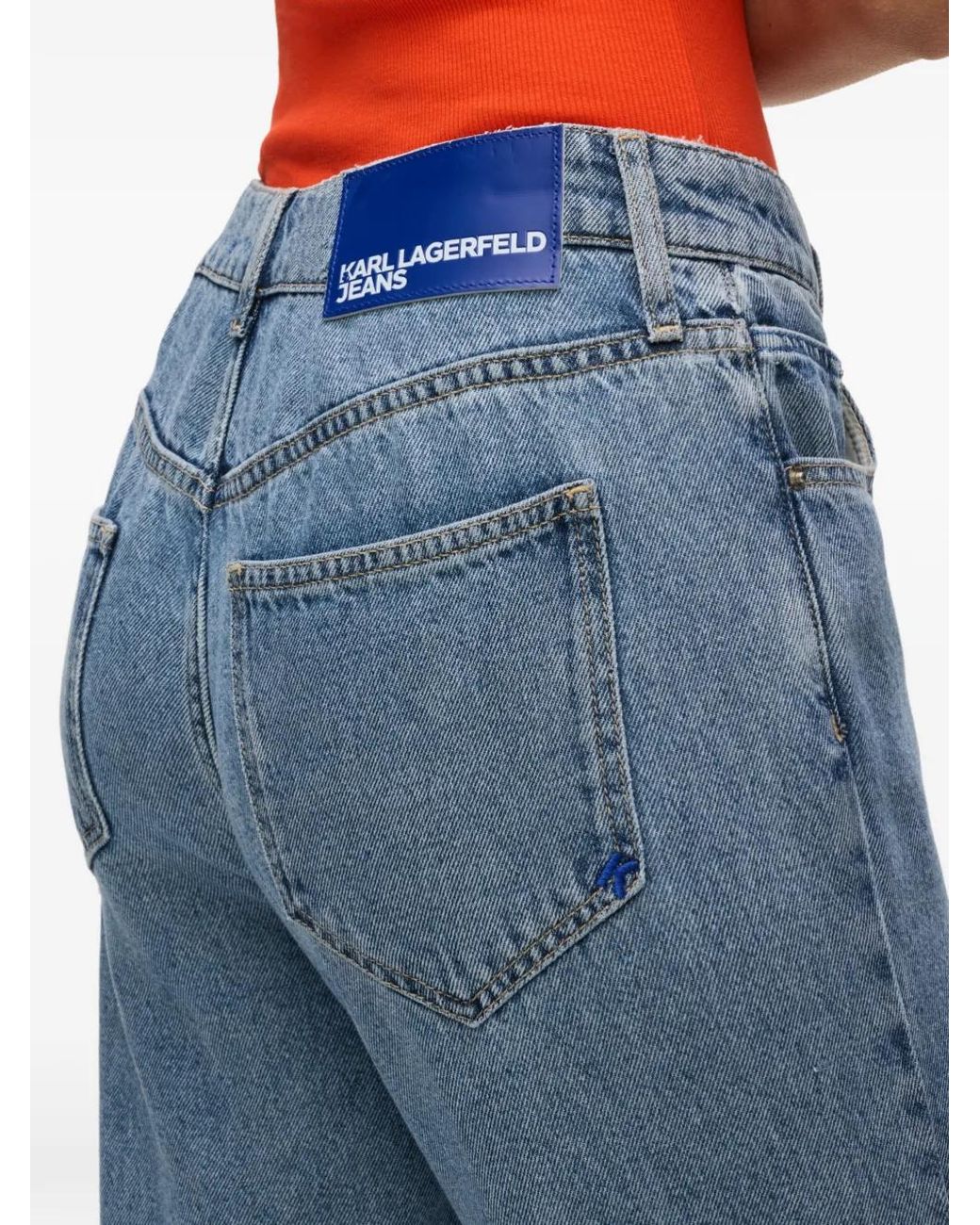 Karl Lagerfeld Blue Logo-Patch Jeans