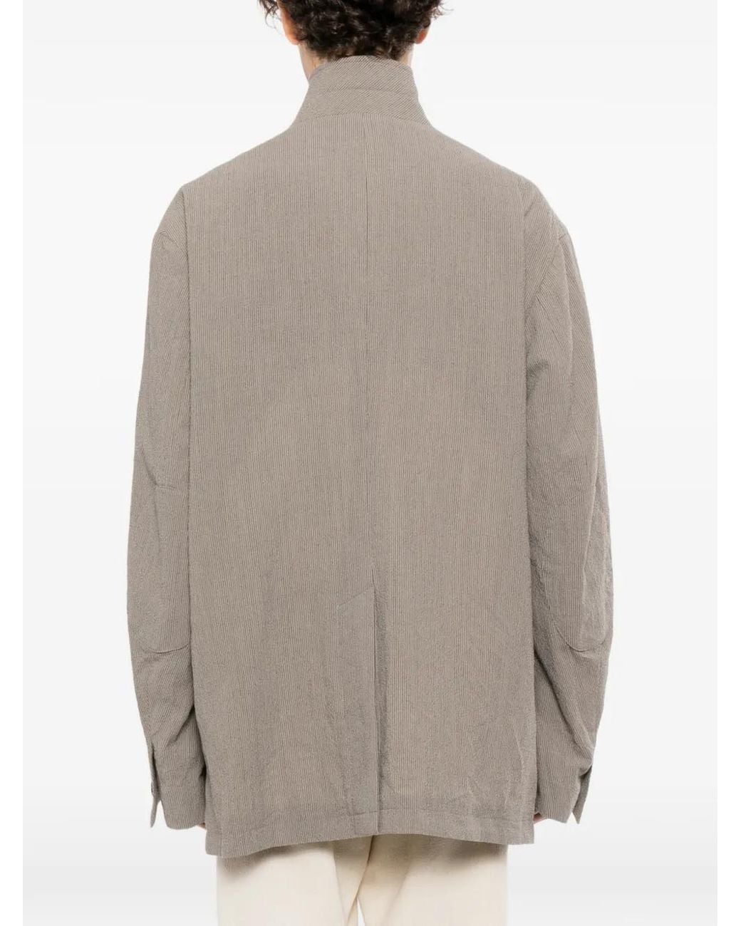 CALMLENCE Gray High-Twisted Wool Blazer for men
