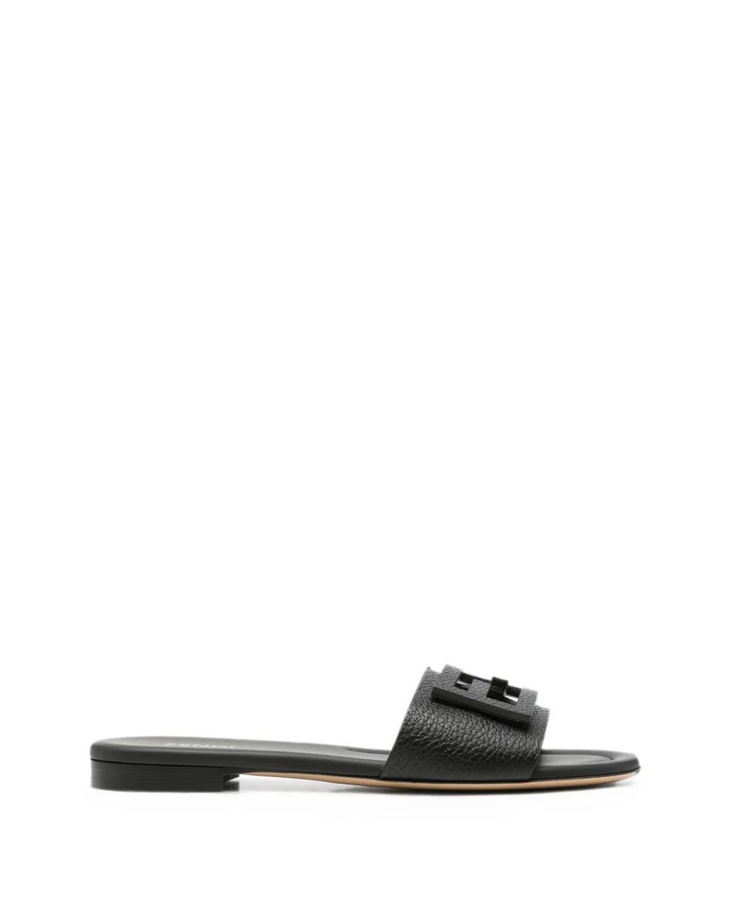 Fendi White Baguette Slides