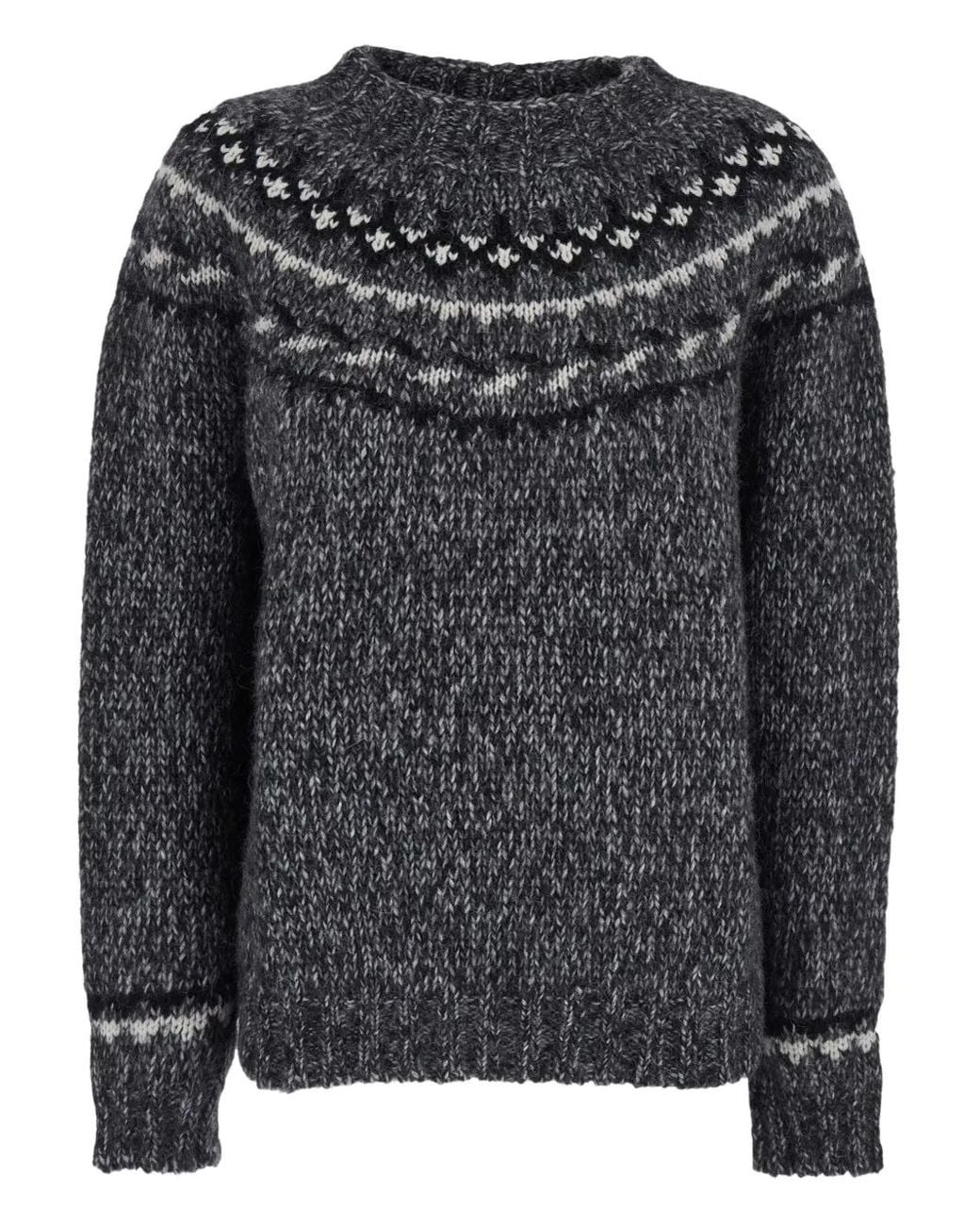 P.A.R.O.S.H. Black Laila Crew-Neck Sweater