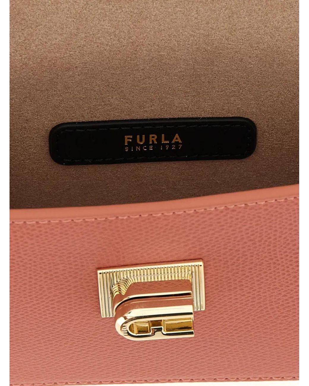 Furla Pink Grained Leather Crossbody Bag