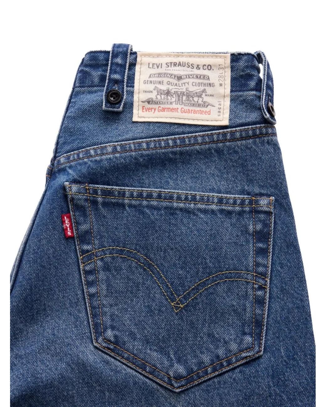 Sacai Blue X Levi's Belted Wide-Leg Jeans