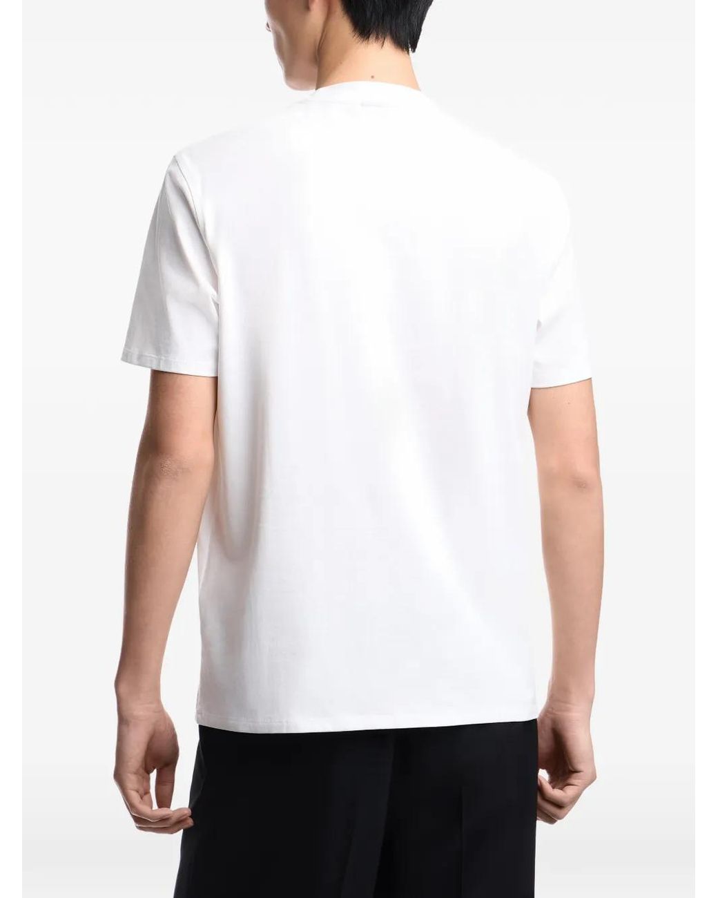 Emporio Armani White Round Neck Logo T-Shirt for men