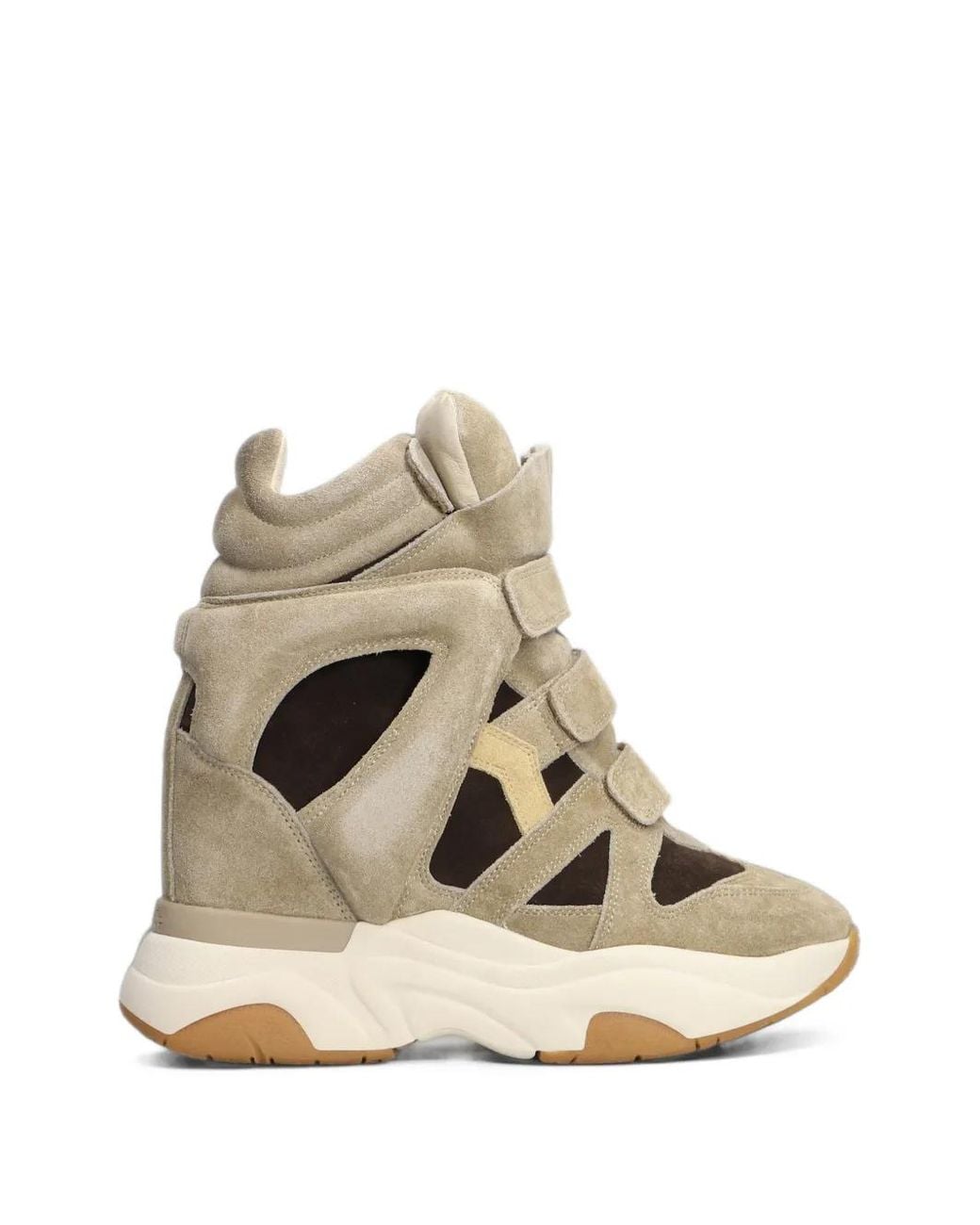 Isabel Marant Natural Balskee Suede Wedge Sneakers