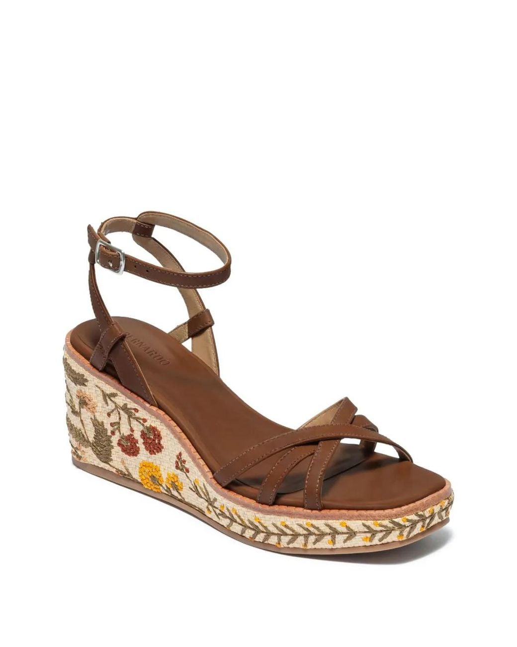 Bernardo Metallic Cairo Floral Wedge Espadrilles