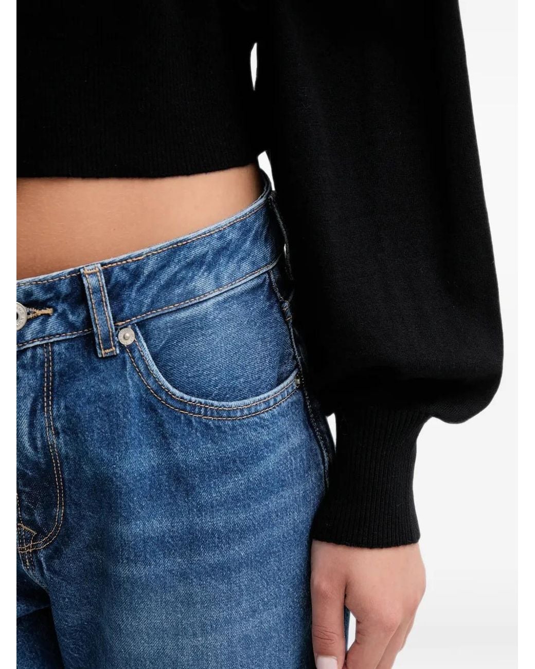 Benetton Black Mock-Neck Sweater