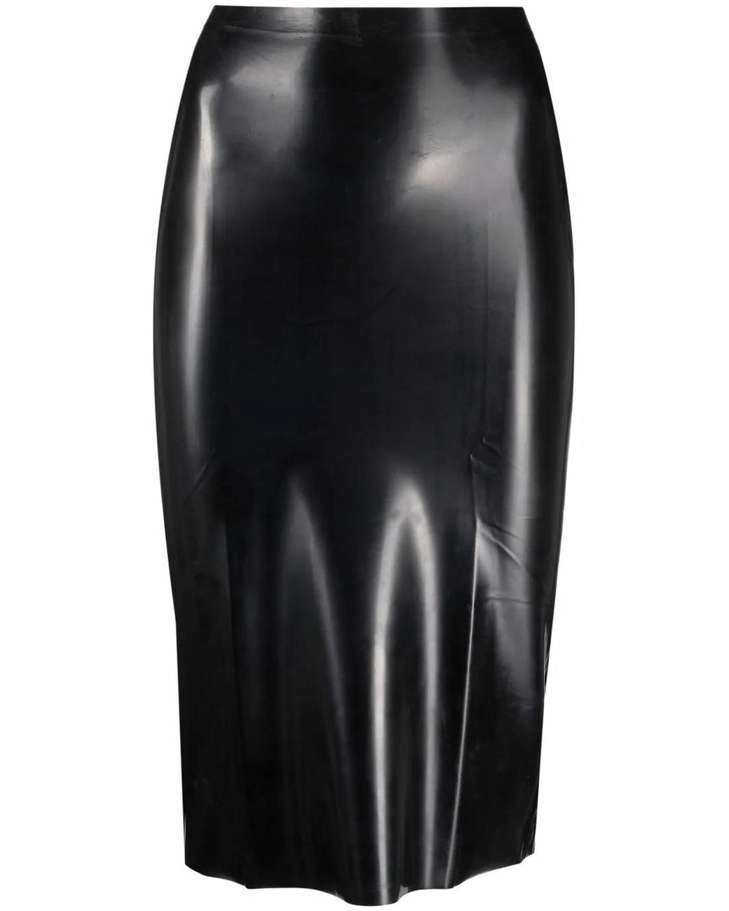 GIUSEPPE DI MORABITO Black High-Shine Midi Skirt