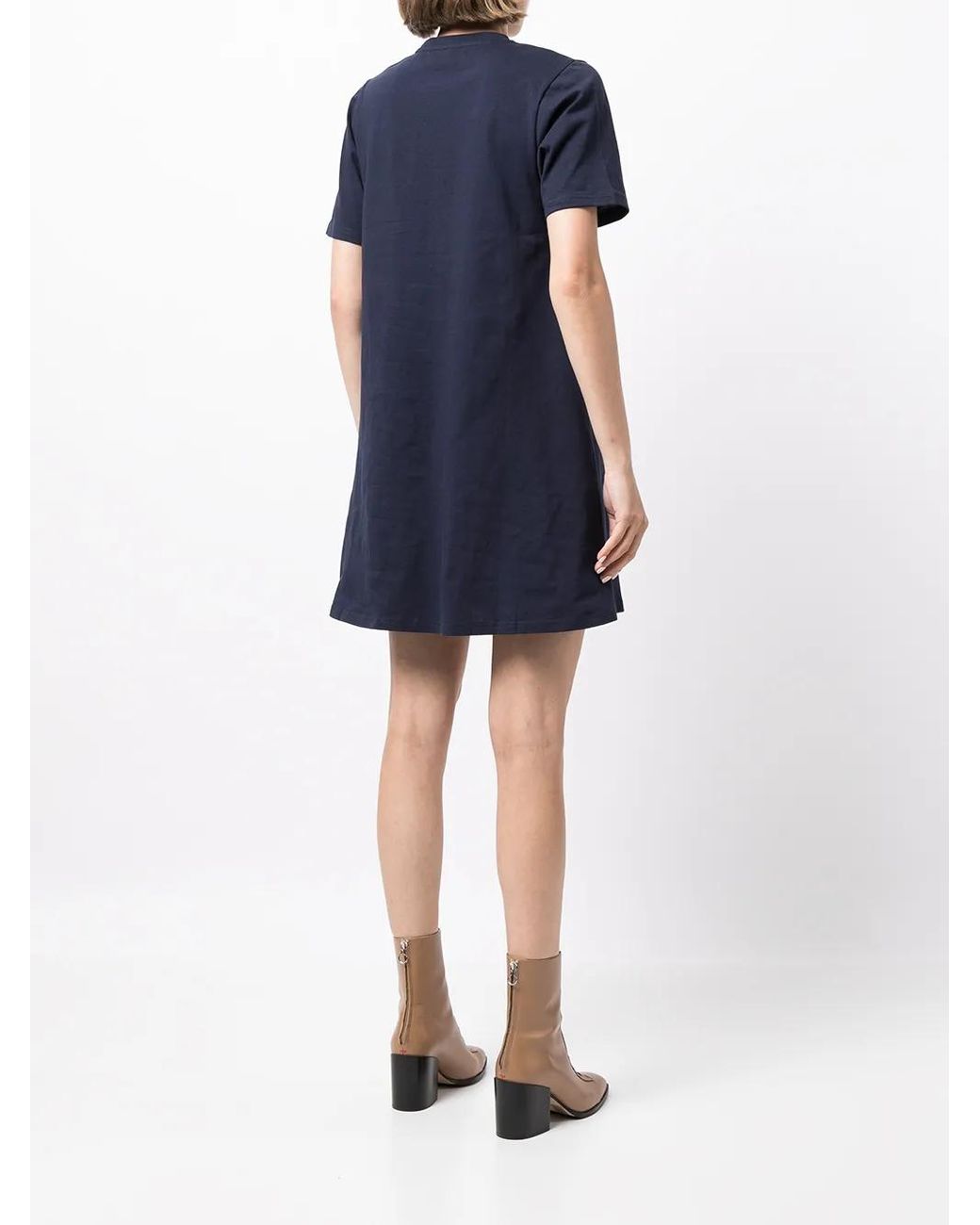 A Bathing Ape Blue Embroidered-Logo T-Shirt Dress