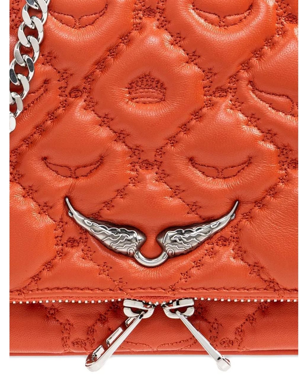 Zadig & Voltaire Red Sac Porté Épaule Rock Ii À Design Matelassé