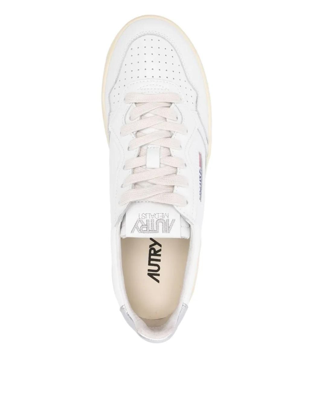 Autry White "Platform Low" Leather Sneakers
