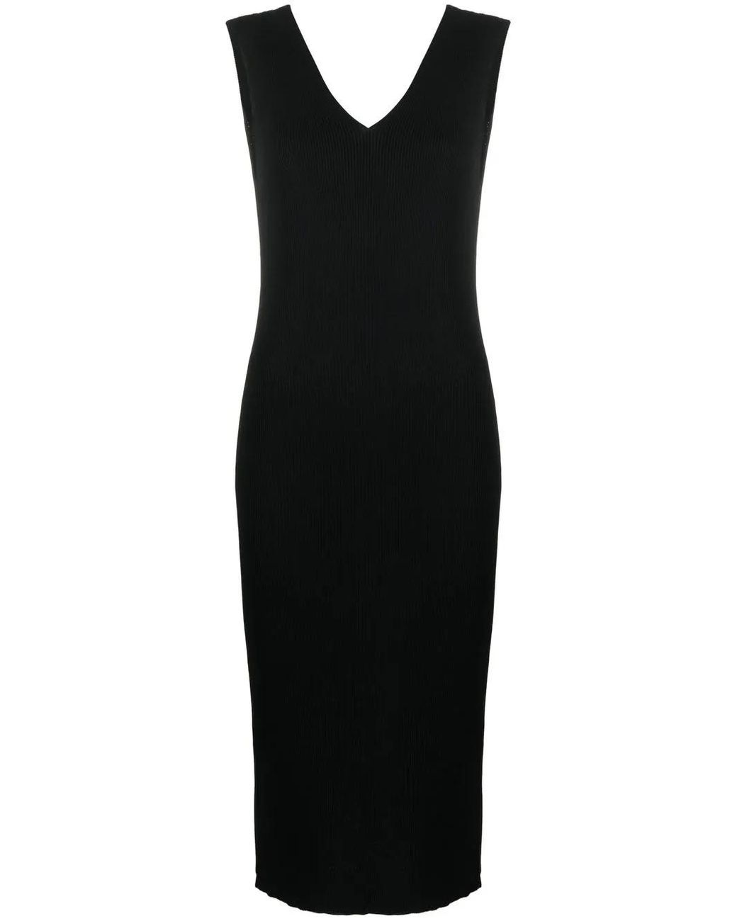 Moncler Black Knitted Midi Dress