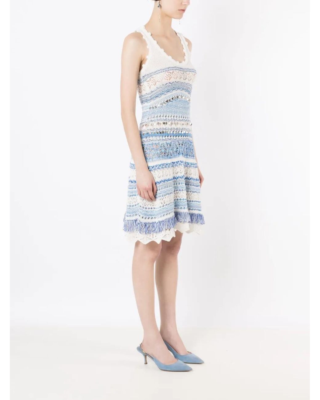 cecilia prado knit dress Cecilia Prado Paisley-Print V-Neck Knitted Midi Dress - Pink