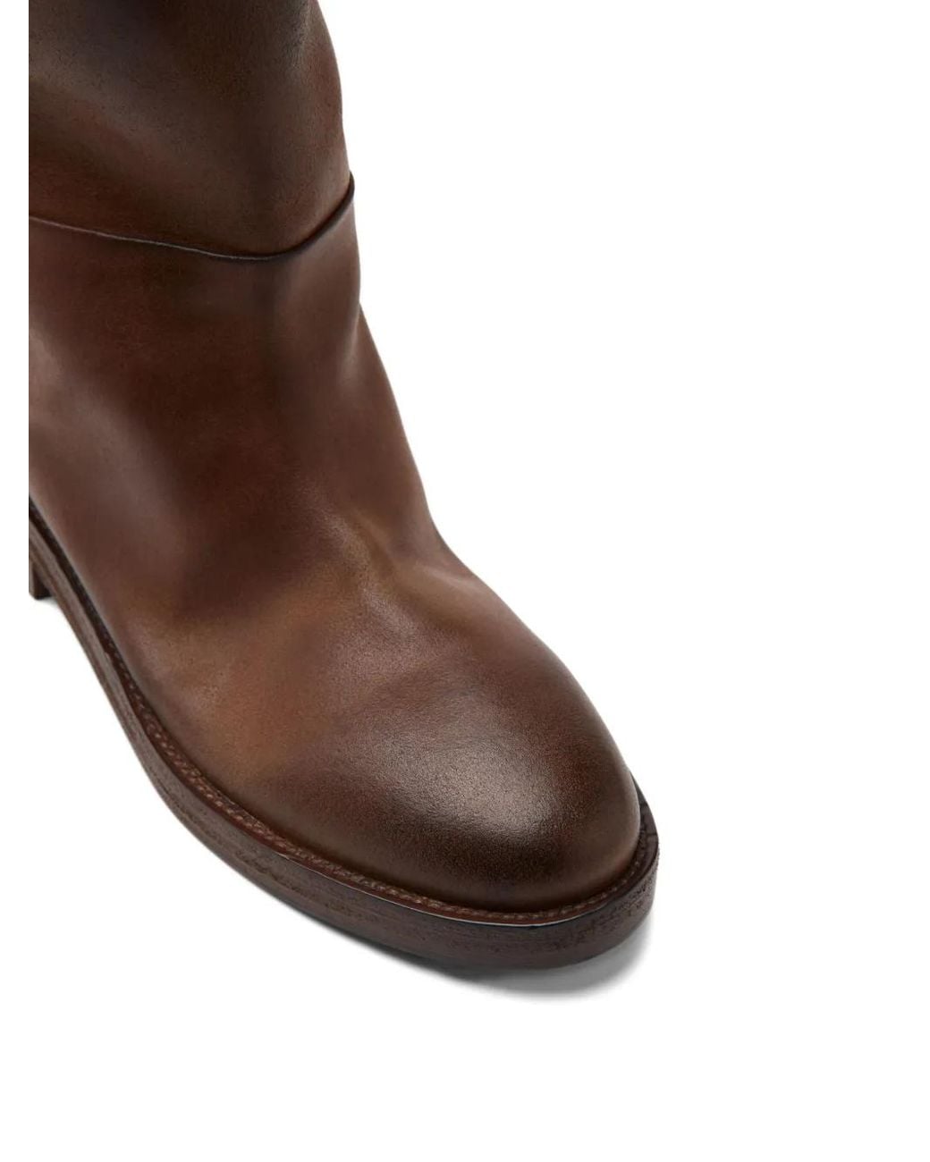 Bottes En Cuir À Effet Usé Marsèll en coloris Brown