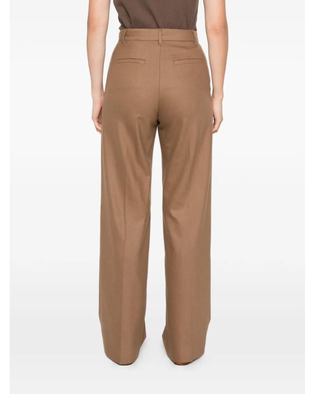 Max Mara Natural Pressed-Crease Straight-Leg Trousers