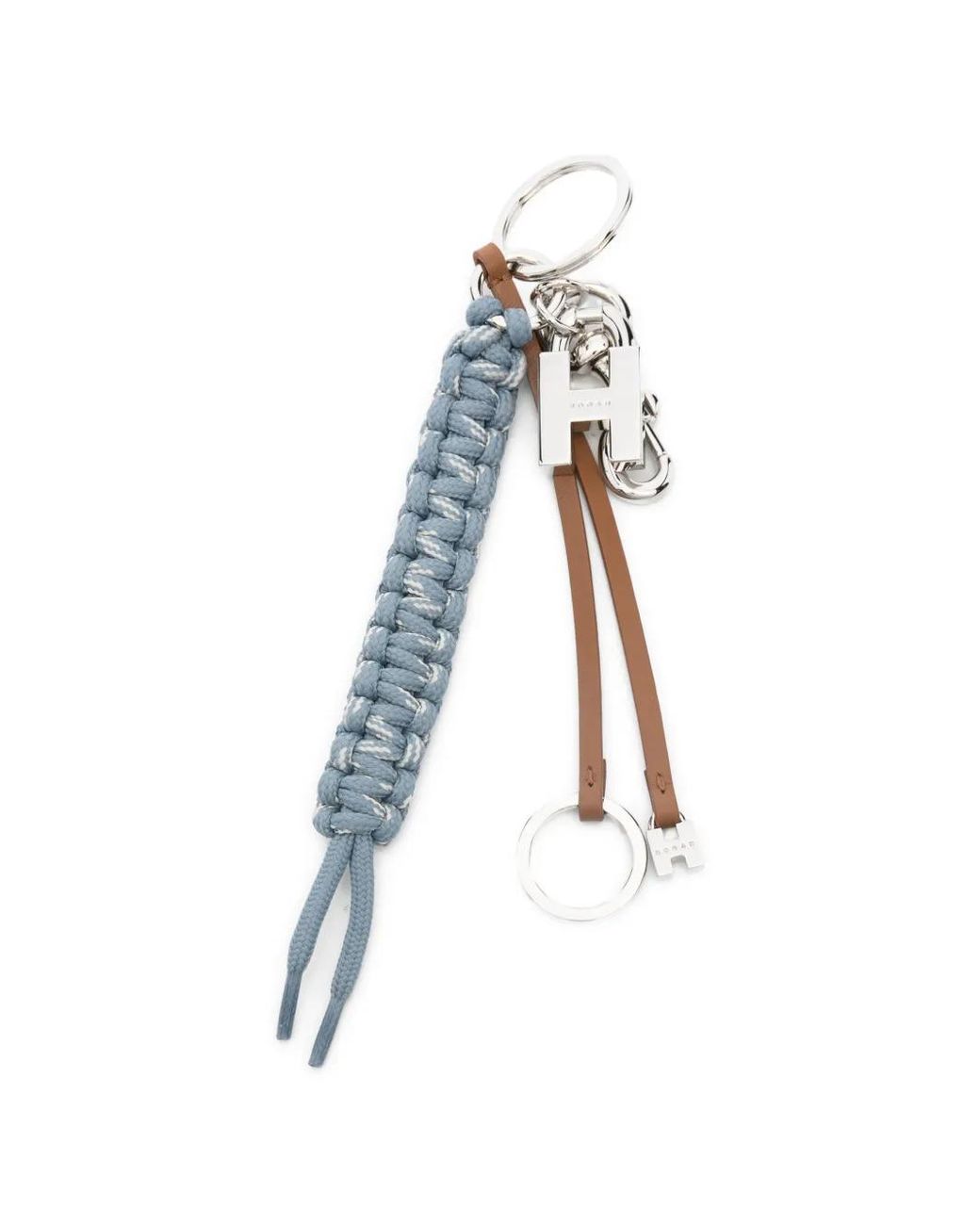 Hogan White Leather Keyring