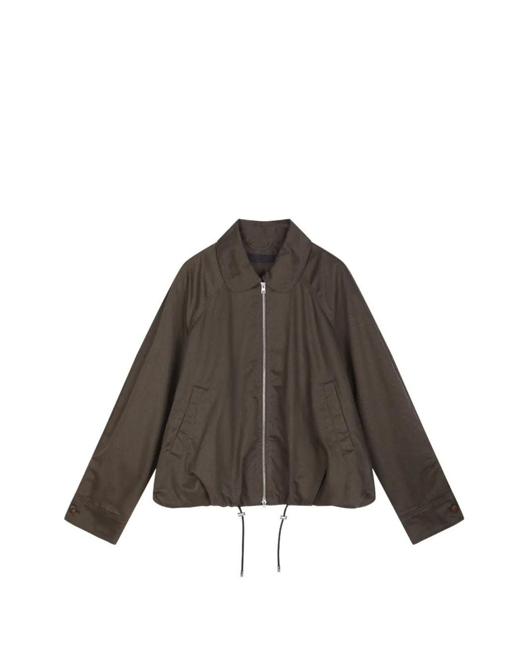 JNBY Brown Raglan-Sleeve Denim Jacket