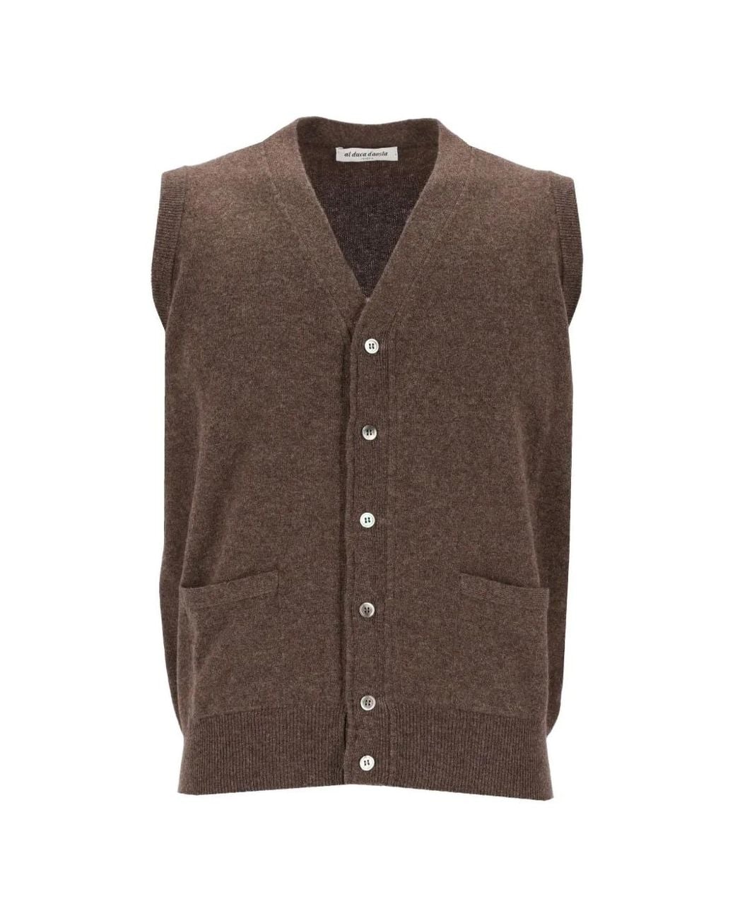 Al Duca D'aosta Brown Button-Front Cashmere Cardigan for men