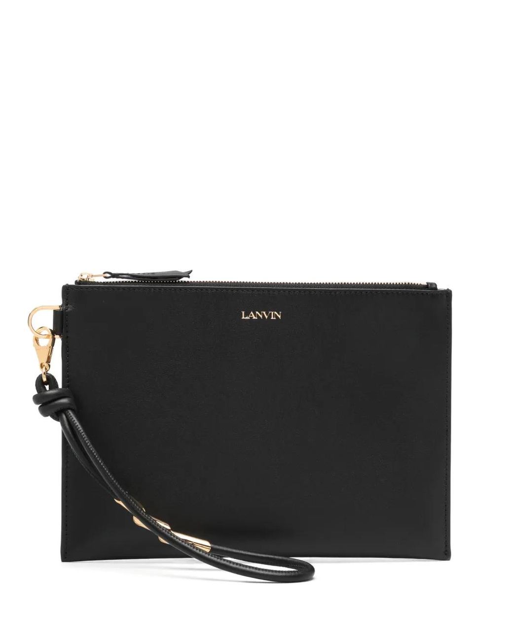 Lanvin Black Mini Sequence Flat Pouch Handbag