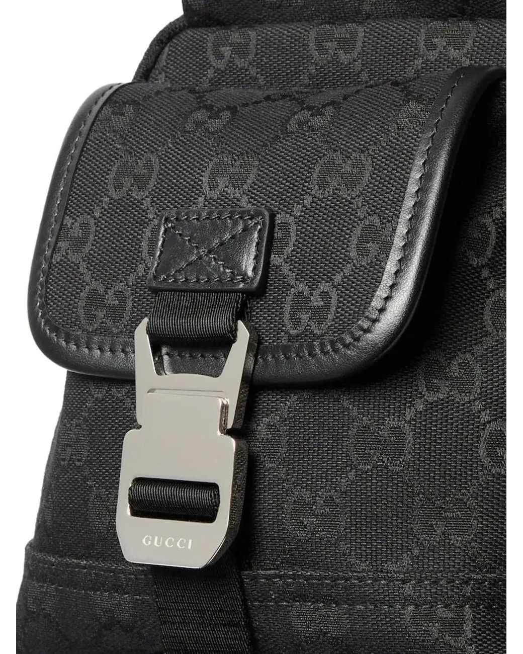 Gucci Black Gg Logo Buckle Shoulder Bag for men