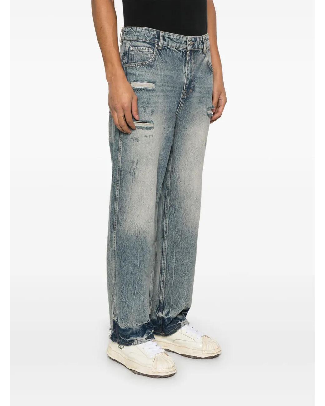 Represent Blue R3 Distressed Jeans for men