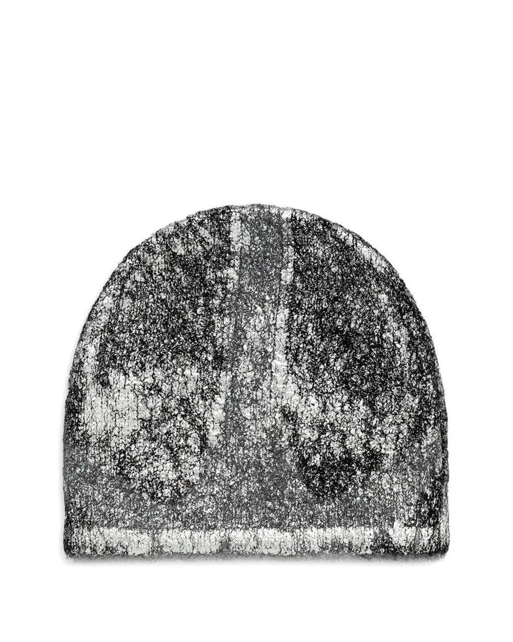HELIOT EMIL Gray Ribbed Metallic Beanie Hat