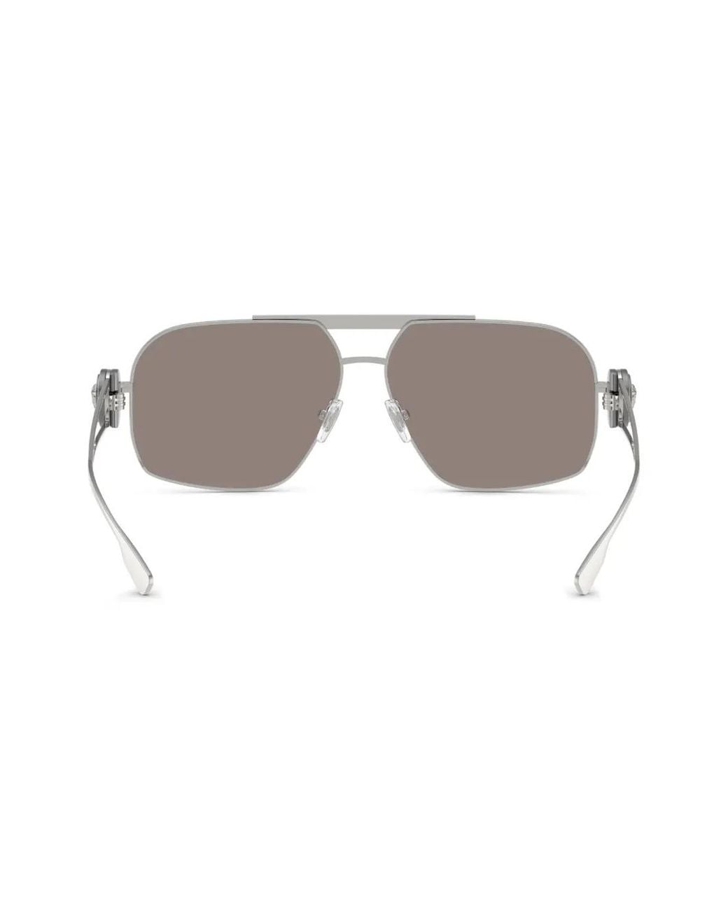 Versace Gray Medusa Pilot-Frame Sunglasses for men