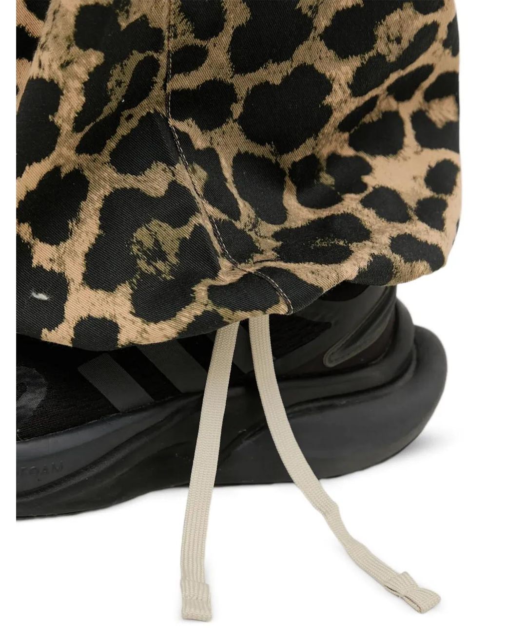 P.E Nation Black Discovery Leopard-Print Trousers