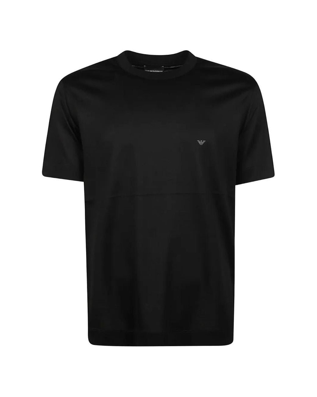 Emporio Armani Black Logo-Plaque Short-Sleeve T-Shirt
